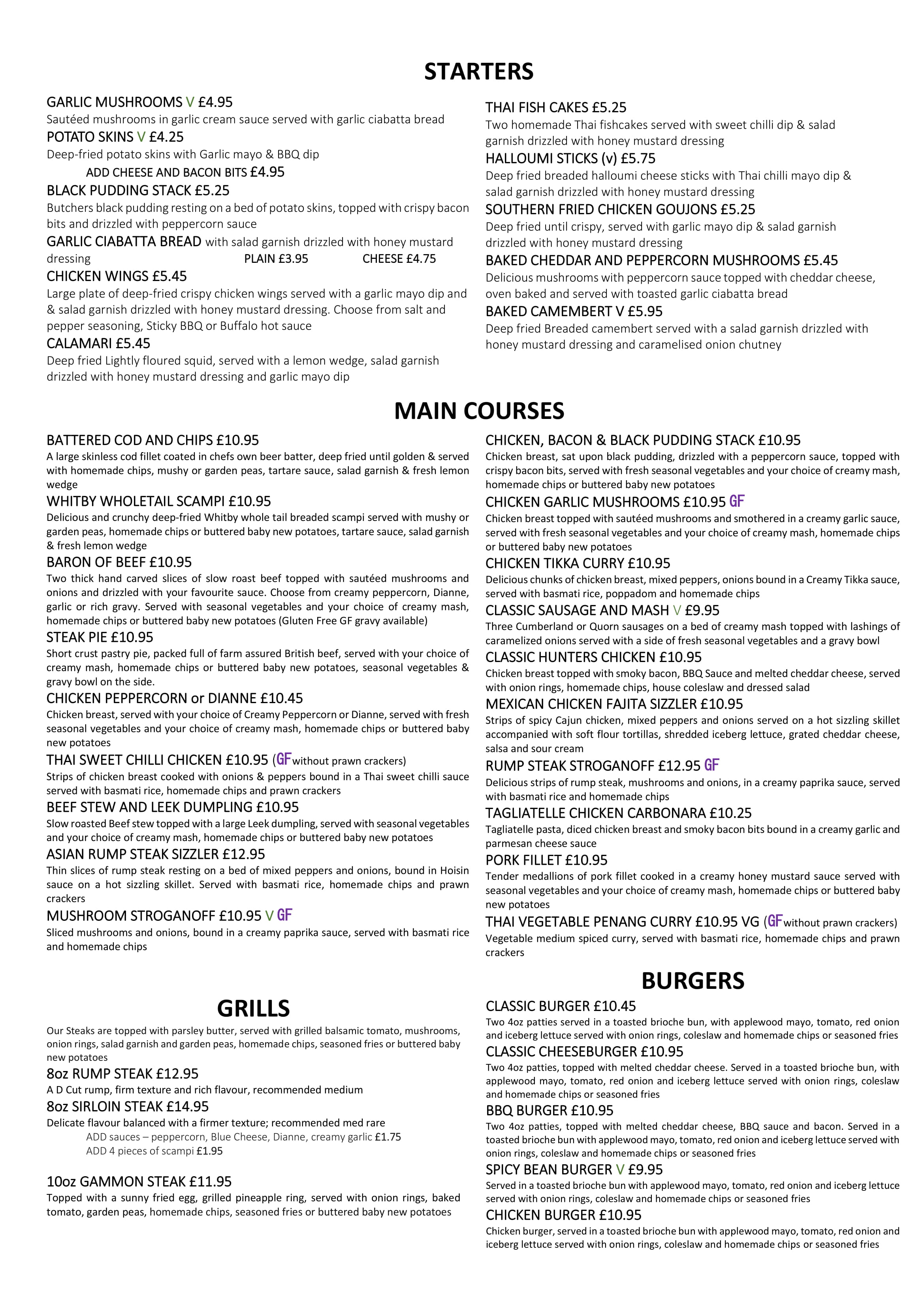 Main Menu Falcon Menus